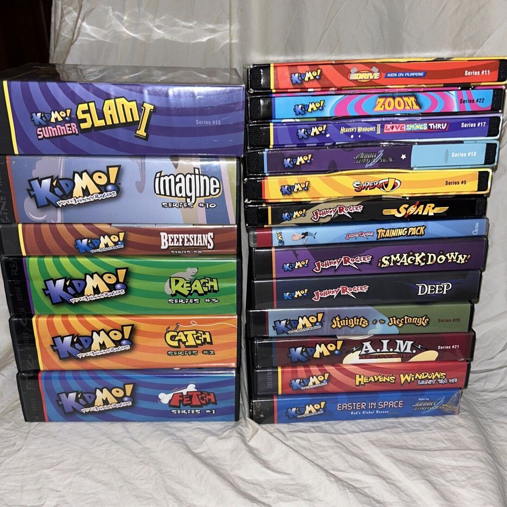 Lot Of 19 Kidmo Johnny Rogers Christian Curriculum Lessons Bible‎ DVD CD